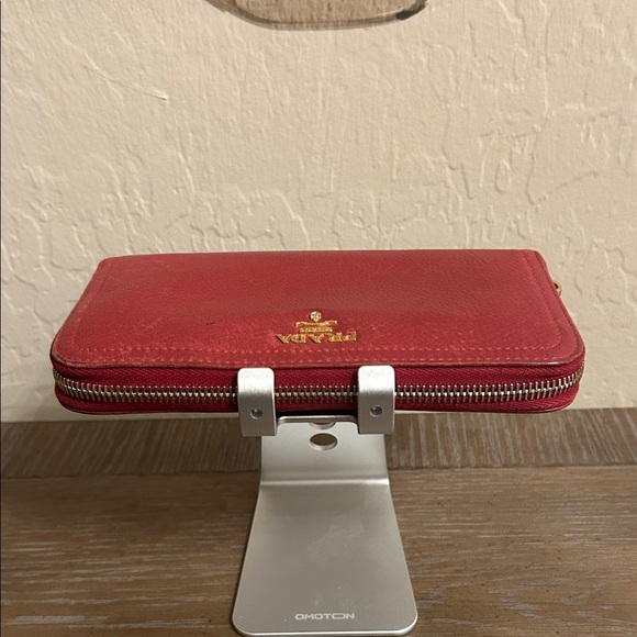Prada |Red Saffiano Leather Zip-Around Long Wallet | EUC - Picture 4 of 8